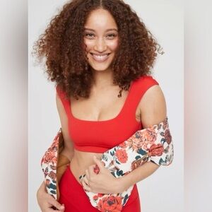 Aerie Offline Red Cap Sleeve Sports Bra